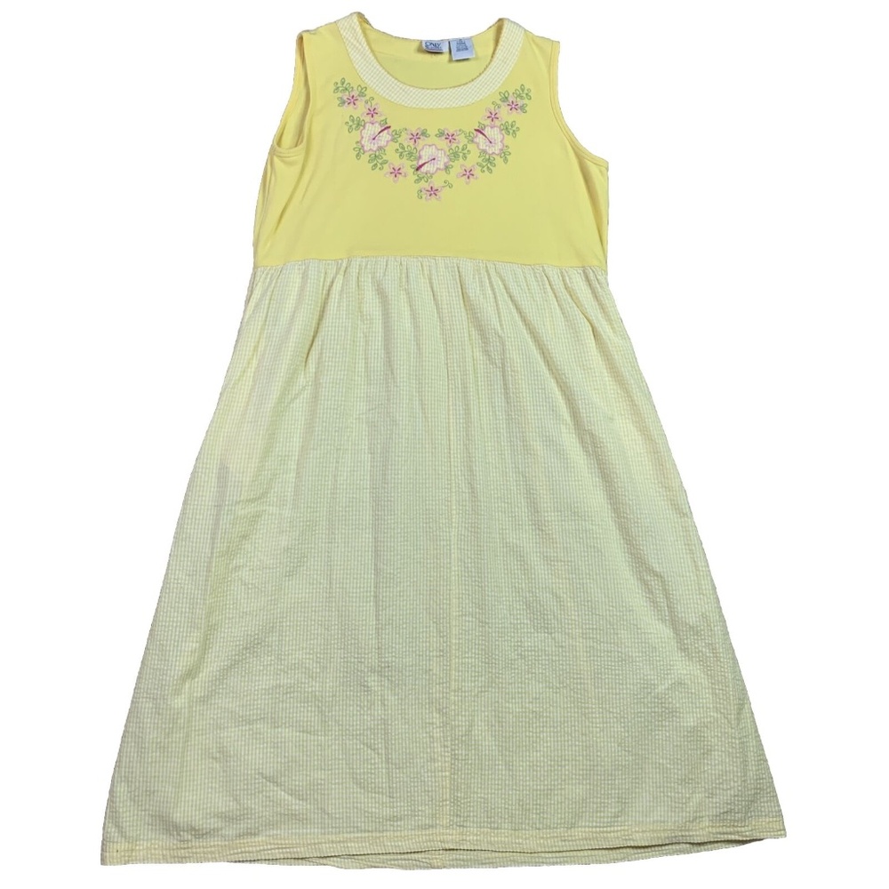 Only Necessities House Dress Womens Size M Striped Sleeveless Lounge Seersucker